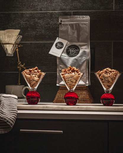 Sealed silver bag of Mikey's Gourmet Chin-Chin